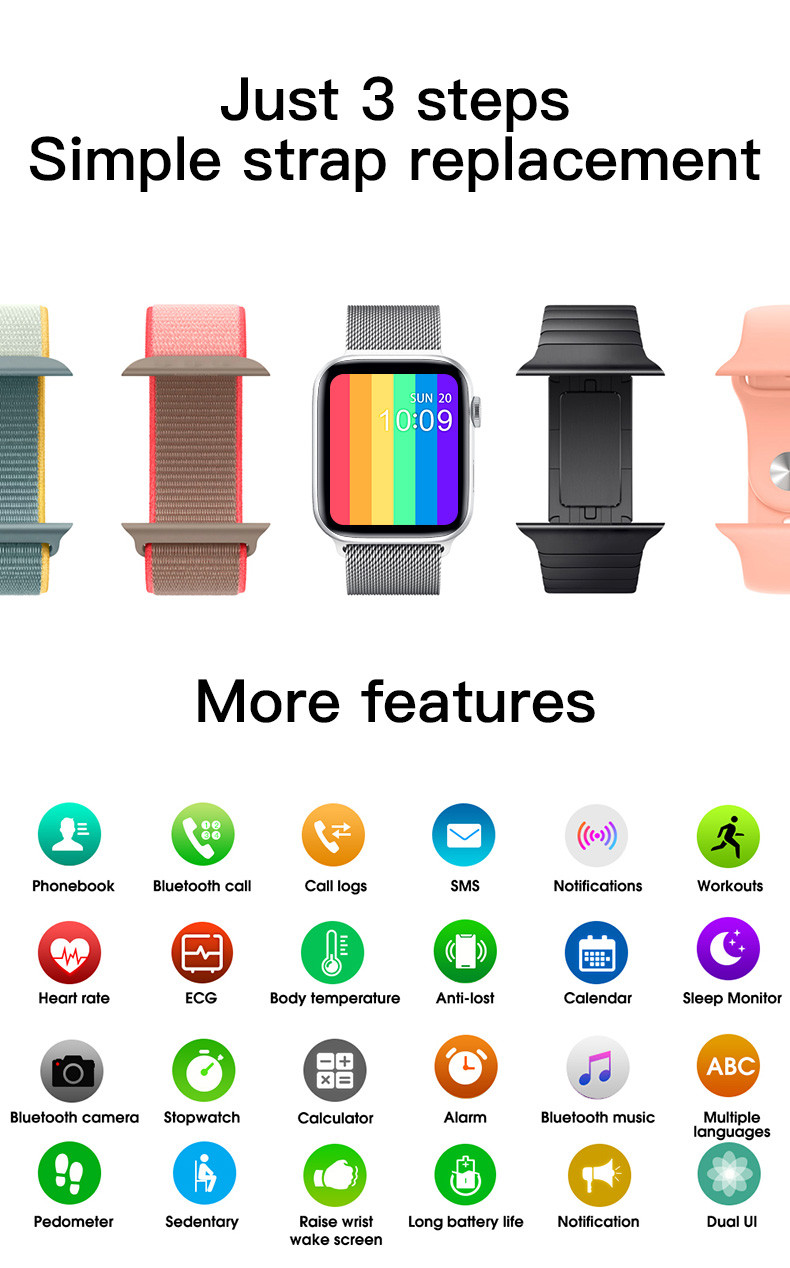 1.72Inch MC72 OEM Android Fitness Smartwatch Sport Bracelet