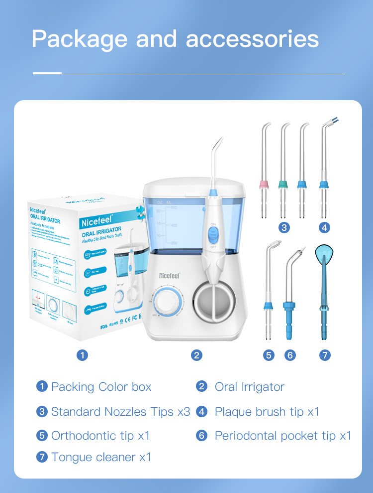 OEM / ODM 600ml Countertop Oral Irrigator Teeth Whitening Cleaning