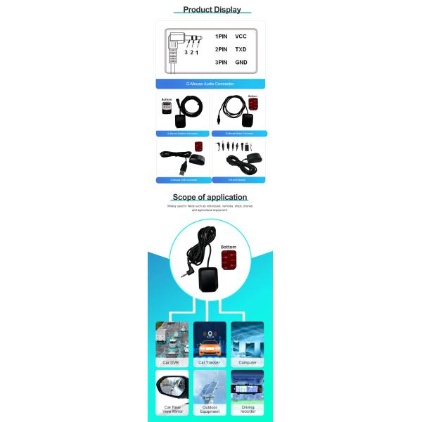 Audio Connector GPS Receiver Module with R232 Output for Automotive