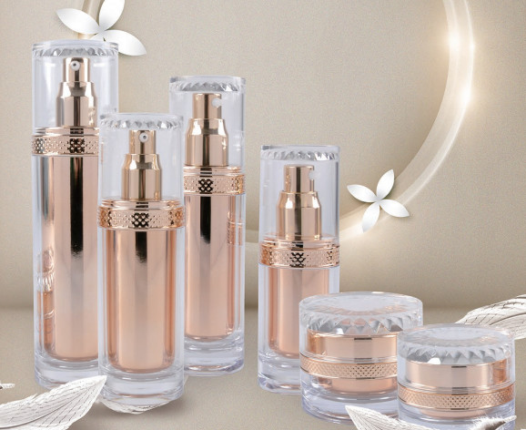 50g Luxury Purple Cosmetic Packaging Set Acrylic Cosmetic Cream Jar And Bottle
