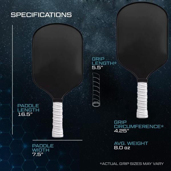 41.8cm Professional Pickleball Set Carbon Fiber Rough Surface Pickleball Paddle 16mm