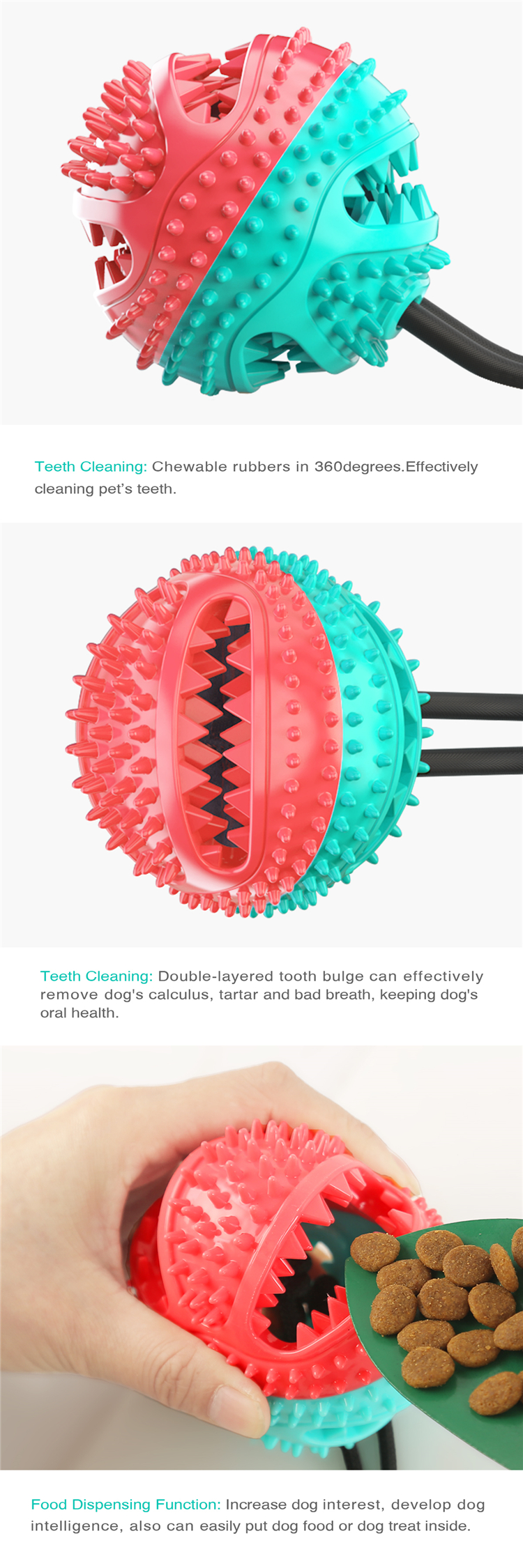 New Type Top Sale Eco-friendly Dog Toothbrush Toy Stick Rope Pet Molar Bite Ball Toys