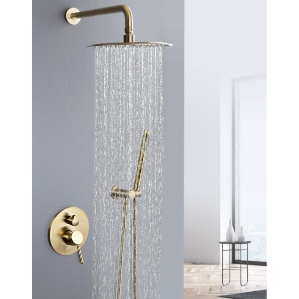 Brush Black Golden SUS OEM Hot Cold Shower Set