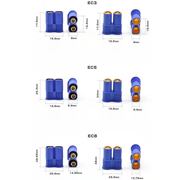 High Quality Current EC8 EC5 EC3 5mm Bullet Connector Male and Female