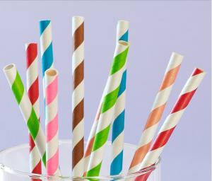 Wholesale 2018 new design food grade striped paper straws party drinking straws from china suppliers