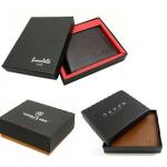 custom black textured wallet paper box luxury purse gift box rigid lid and base