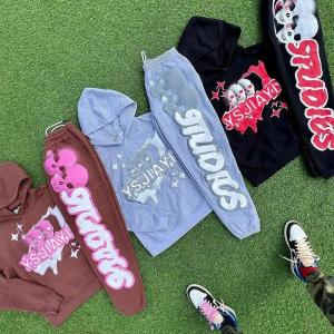 Wholesale Custom Flared Puff Printing Stacked Sweat Suits Slim Fit Puff Print Men Tracksuit Sweatsuit from china suppliers