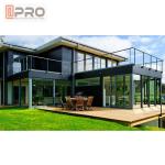 Powder Coated Aluminium Bifold Doors Anti Aging Folding Panel Doors GLASS