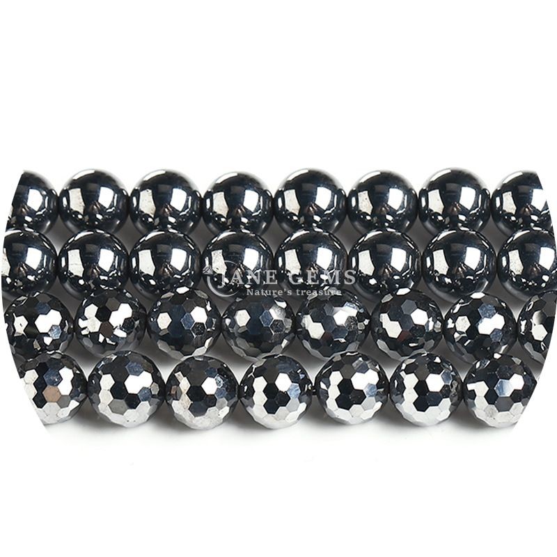Wholesale Natural Gemstone Round Loose Beads 8mm Blue Gypsum Loose Beads Round Hematite Beads Spacers for Jewelry Making