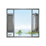 Level 6 Water Tightness Aluminum Double Glass Screen Window with Heat Insulation