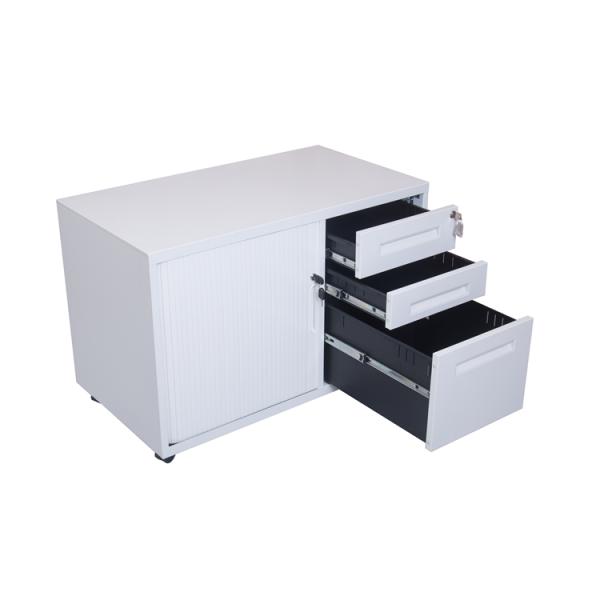 3 Drawer 34kgs 500mm Depth Tambour Storage Cabinet