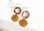 Korea Style Women Elegant Crystal Rhinestone Ear Stud Dry Ginkgo Leaves Cheap