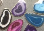 Modern Natural Stone Crafts Big Colorful Agate Stone Slice Tray Round Shape