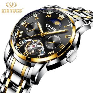 Wholesale Luxury Mechanical Wrist Watch Tourbillon Automatic Movement Mens Skeleton Moon Phase Automatic Mechanical Watch from china suppliers