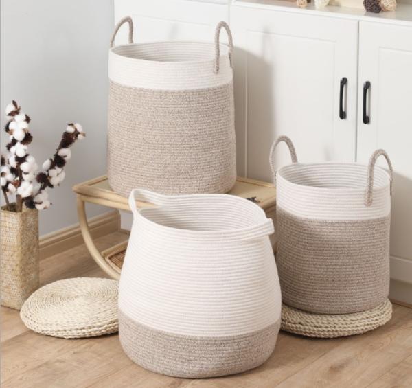 Decorative Custom Woven Cotton Rope Laundry Toys Candy Storage Fabric Container