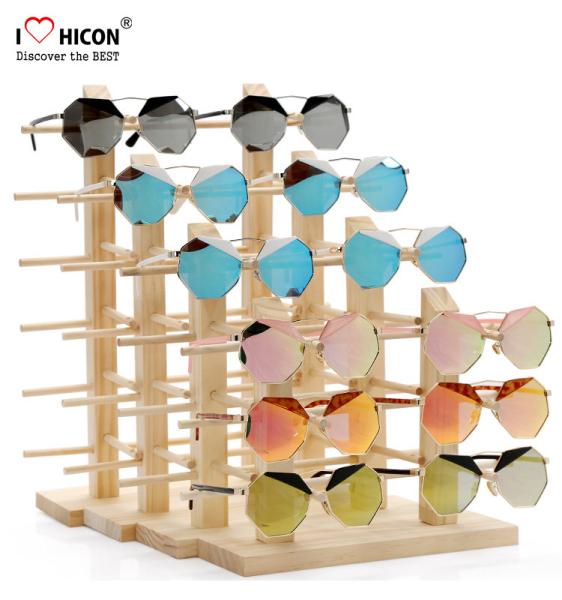 Amazing Clients Wooden Sunglasses Display Stand Counter Top Advertising