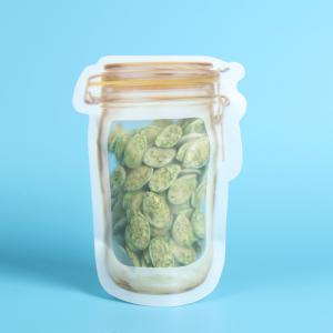 Wholesale Household Reusable Stand Up Ziplock Bags Food Can Shaped Plastic Packaging Bag / Mason Jar from china suppliers