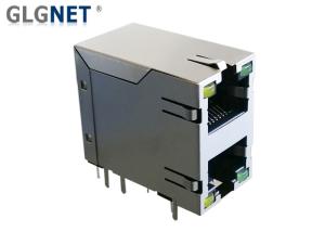 Wholesale 2x1 Dual Port RJ45 Without Magnetics Shield Stacked DIP Mounting Type EMI Spring from china suppliers