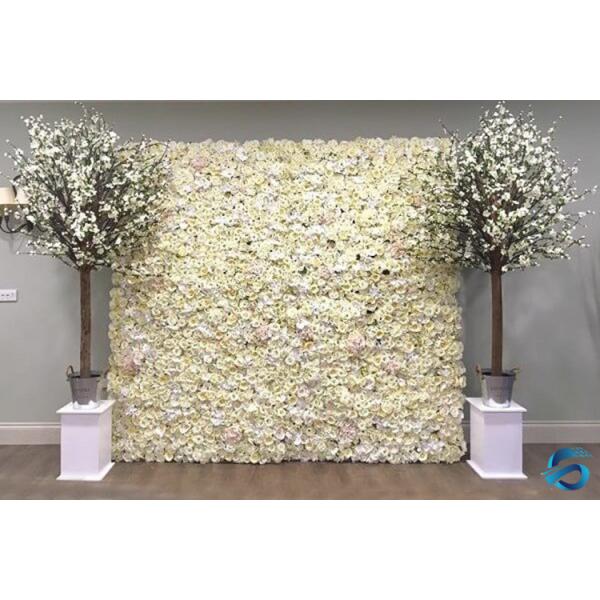 Durable Plastic Artificial Flower Wall Corrosion Resistance Customized Size