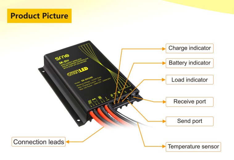 high efficiency street light solar PWM regulator 12/24V auto lead acid protection circuit