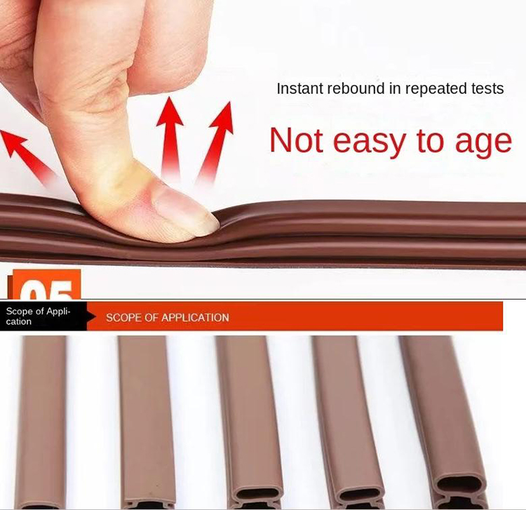 Flexible Soundproof Door Foam Seal Strip Door Insulation Strips Aging Resistant