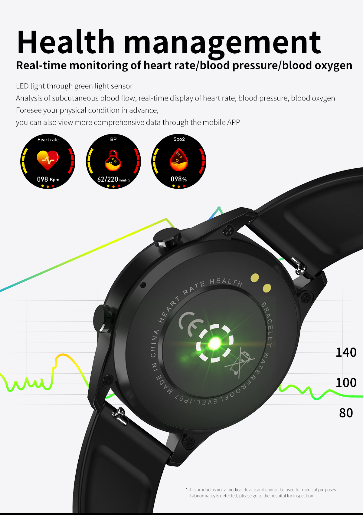 TFT F35 1.28inch Health Monitoring Smartwatch Sport Fitness Bands
