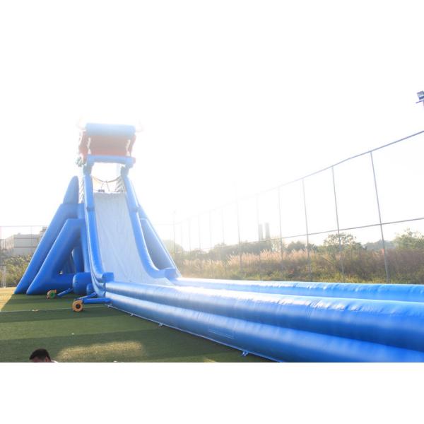 Blue Giant Inflatable Water Slide For Adult 3 Layers Pvc Tarpaulin Material