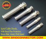 IP68 Rated Spiral Metallic (Brass / Copper) Cable Gland with Flexible Kink &