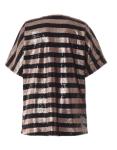 Shiny Sequin Fashion Ladies V Neck Blouse Cool Tee Shirts For Spring / Summer