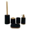 Buy cheap Black Wood Print Polyresin Bathroom Accessory Set With Stripe Pattern from wholesalers