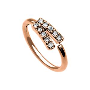 Wholesale 8mm 18 Gauge Rose Gold Nose Ring Clear Gems Double Hoop for Gift from china suppliers