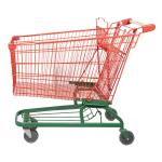 Metal Mesh Basket Trolley Grocery Cart Red Green Wire Shopping Trolley With