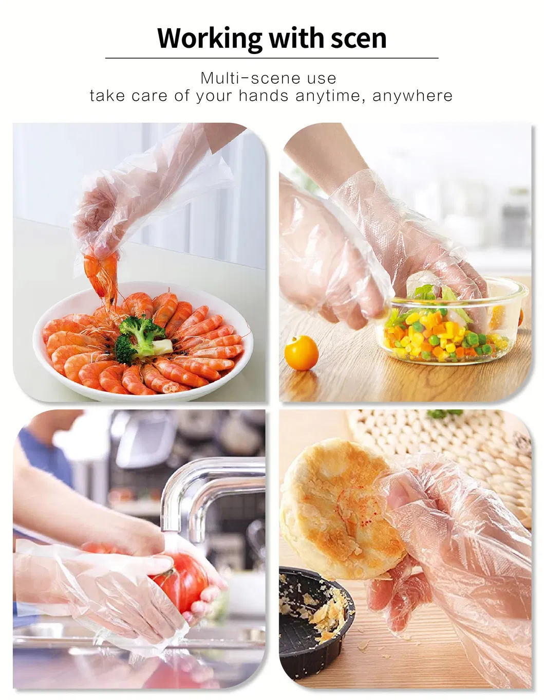 Waterproof Disposable Plastic Gloves Food Grade PE for Storage & Industry Use Manufactured in China