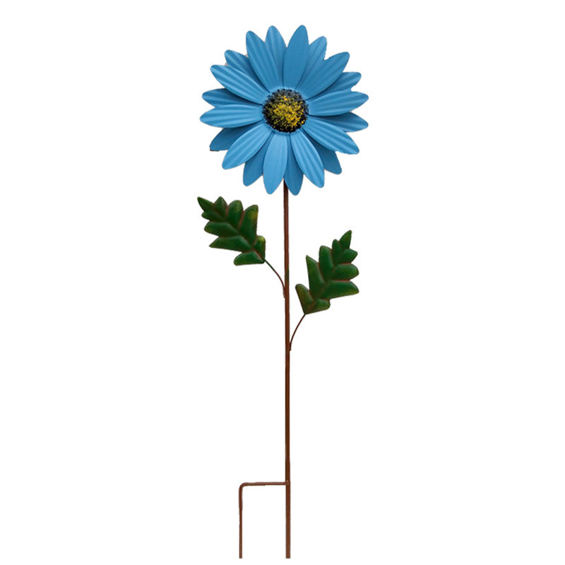 Sunflower Windmill Metal Pinwheel Garden Stake Wind Sculptures for Balcony Patio Lawn Decoration Outdoor Yard Ornament