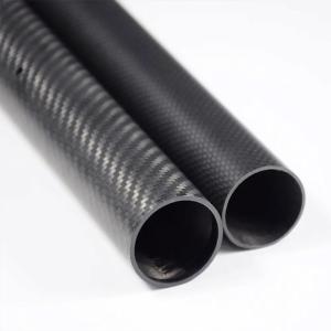 Wholesale Carbon Fiber Tube 25mm x 23mm x 500mm 3K Roll Wrapped 100% Carbon Fiber Tube Glossy Surface from china suppliers