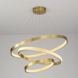 Wholesale 3000K Aluminum Acrylic LED Crystal Ring Chandeliers Gold Color from china suppliers