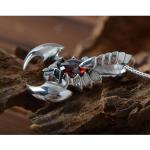 Women's and Men's Sterling Silver Vintage Style Garnet Scorpion Pendant Necklace