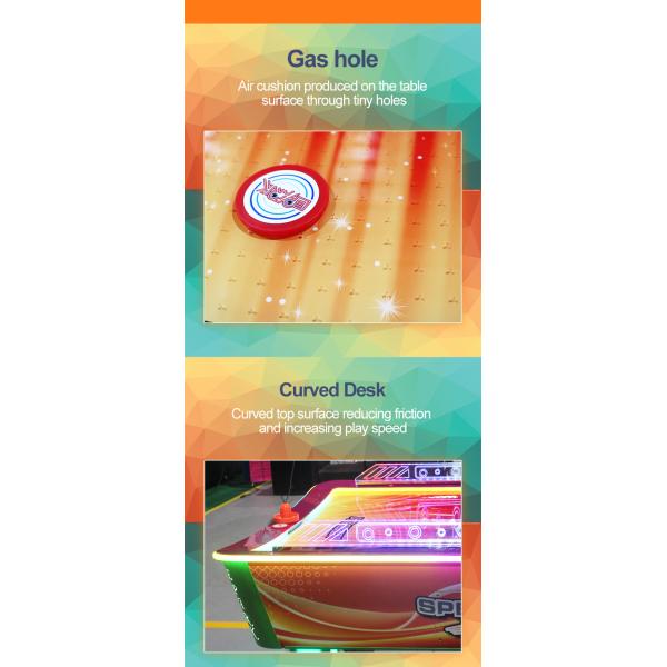 Child Amusement Game Machines Coin Operated L Size Curved Air Hockey Table