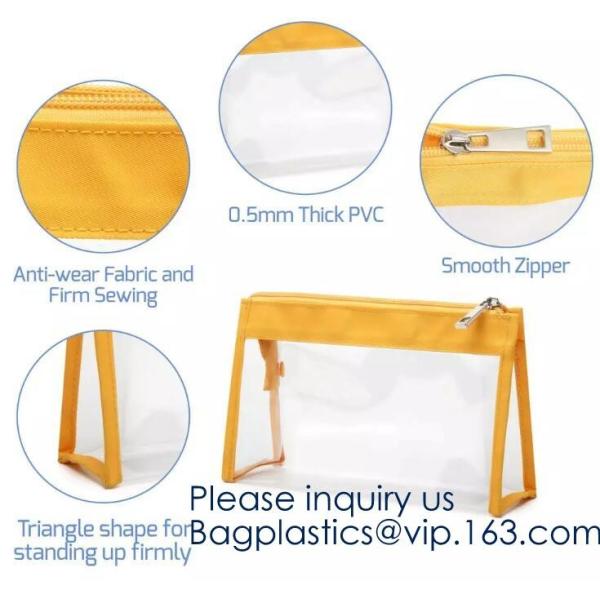Hot Eco-Friendly Transparent Plastic PVC Cosmetic Bag With Zipper,Offset printing/Silk screen printing/Gravure printing/