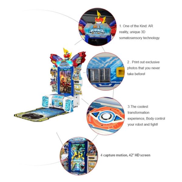 Robots Transform Indoor Amusement Kids Arcade Machine