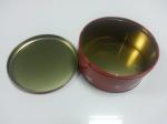 Cylindroid Popcorn Tin Cookie Containers With Red Cover / Lid