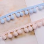 Pink 2cm 100% Polyester Pom Pom Trim Ball Fringe