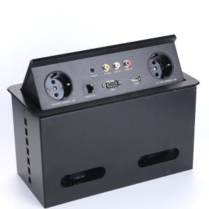 Wholesale Media Connector Tabletop Flip Up Outlet Furniture Power Data Socket Aluminum Alloy / Plastic Material from china suppliers