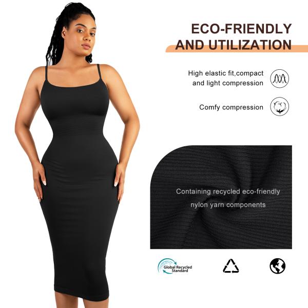 Sustainable Women Plus Size Shapewear Custom 2023 Seammless Body Shaper Bodycon Midi Shaping Dress