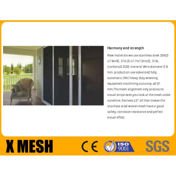 316 High Strength Stainless Steel Security Screen For Windows Acid Proof