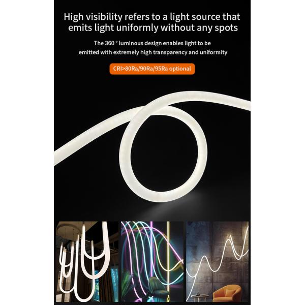 Circular Silicone Neon LED Strip Lights IP67 Waterproof 360 Degree Flex Neon Light Profile