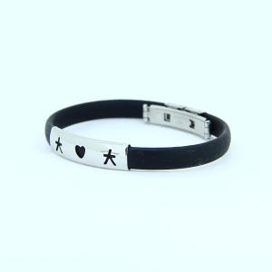 Wholesale Factory Direct Stainless Steel High Quality Silicone Bracelet Bangle LBI10 from china suppliers