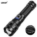 Multifunctional White Laser Flashlight Outdoor Zoom Emergency Light Rechargeable