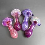 Beautiful Colored 3D Pink Purple Glass Hand Pipe 2.9 Inch For Weed Dry Herb