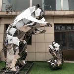 Modern Large Stainless Steel Animal Sculpture Metal Art Giraffe Statue